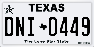 TX license plate DNI0449