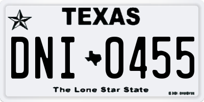 TX license plate DNI0455