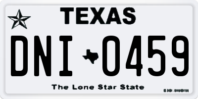 TX license plate DNI0459