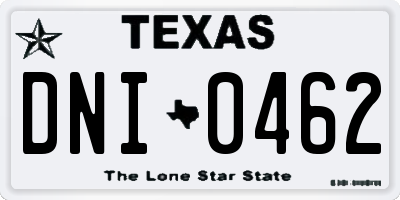 TX license plate DNI0462