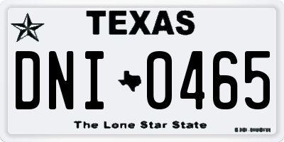 TX license plate DNI0465