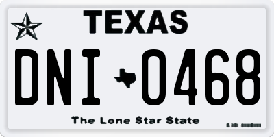TX license plate DNI0468