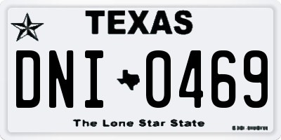 TX license plate DNI0469