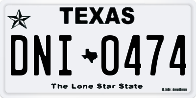 TX license plate DNI0474
