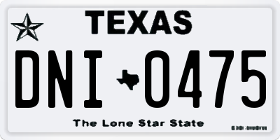 TX license plate DNI0475