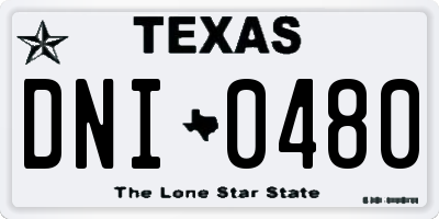 TX license plate DNI0480
