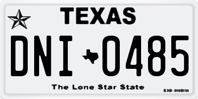 TX license plate DNI0485