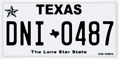 TX license plate DNI0487