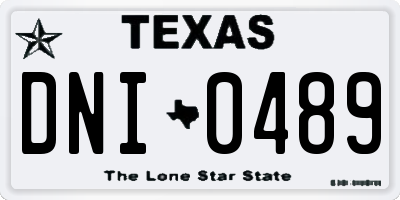 TX license plate DNI0489