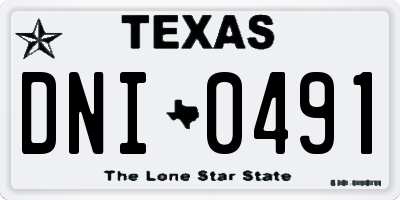 TX license plate DNI0491
