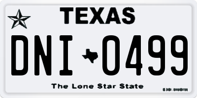 TX license plate DNI0499