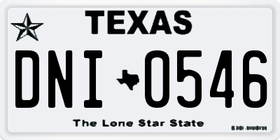 TX license plate DNI0546