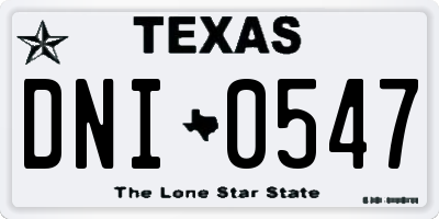 TX license plate DNI0547