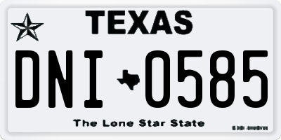 TX license plate DNI0585