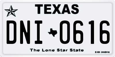 TX license plate DNI0616