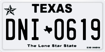 TX license plate DNI0619