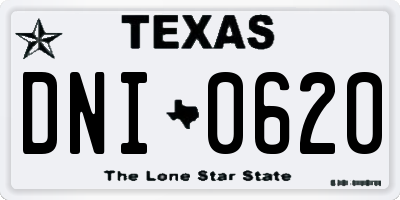 TX license plate DNI0620
