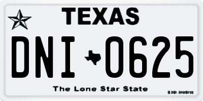 TX license plate DNI0625