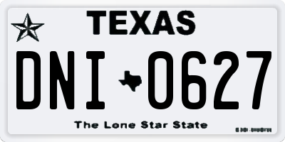 TX license plate DNI0627