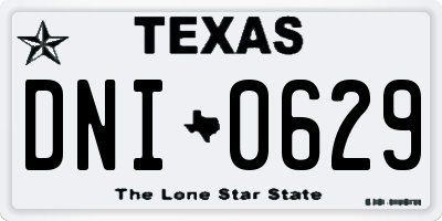 TX license plate DNI0629