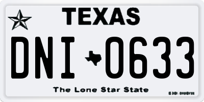 TX license plate DNI0633