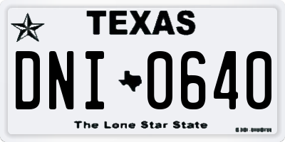 TX license plate DNI0640