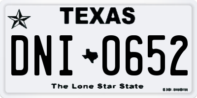 TX license plate DNI0652