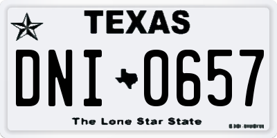 TX license plate DNI0657