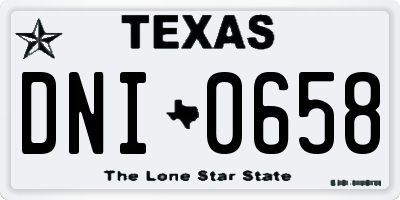 TX license plate DNI0658