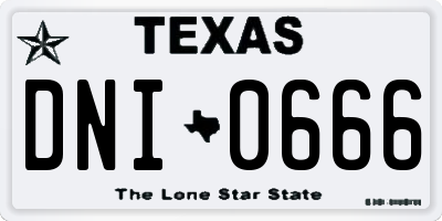 TX license plate DNI0666