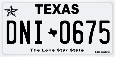 TX license plate DNI0675