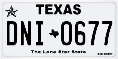 TX license plate DNI0677
