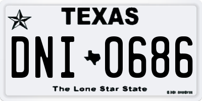 TX license plate DNI0686