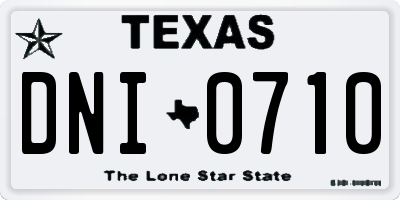 TX license plate DNI0710