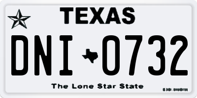 TX license plate DNI0732