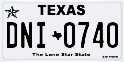 TX license plate DNI0740
