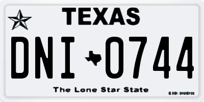 TX license plate DNI0744