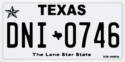 TX license plate DNI0746