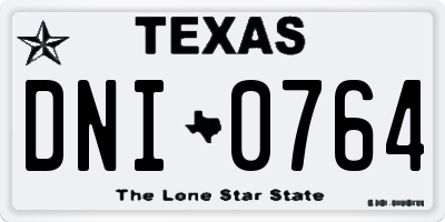 TX license plate DNI0764