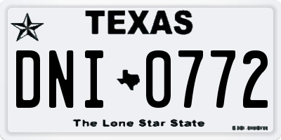 TX license plate DNI0772