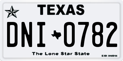 TX license plate DNI0782