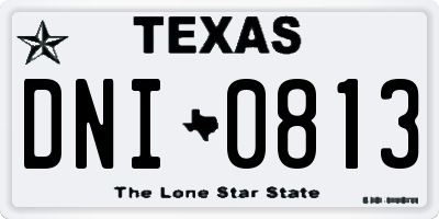 TX license plate DNI0813