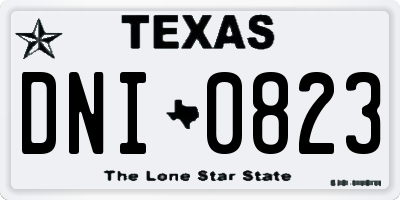 TX license plate DNI0823