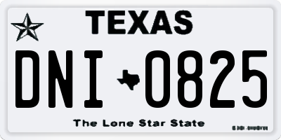 TX license plate DNI0825