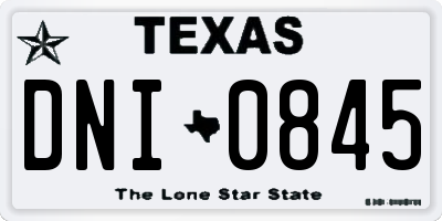 TX license plate DNI0845
