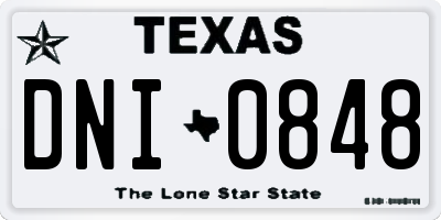 TX license plate DNI0848