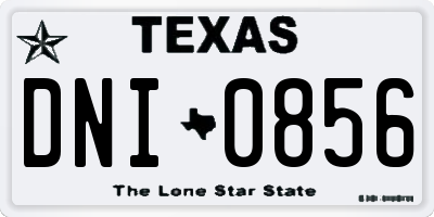 TX license plate DNI0856