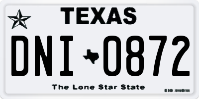 TX license plate DNI0872