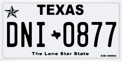 TX license plate DNI0877