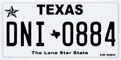 TX license plate DNI0884